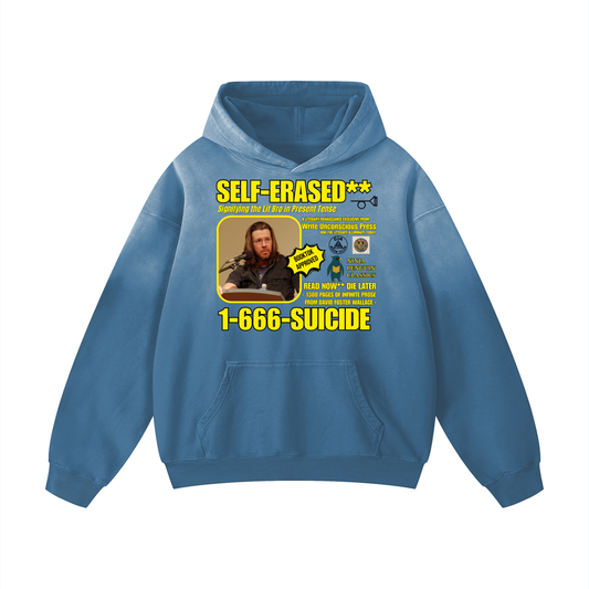 Self-Erased David Foster Wallace Heavyweight Hoodie