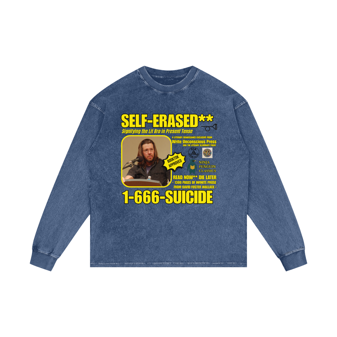 Self-Erased David Foster Wallace Long-Sleeve Streetwear